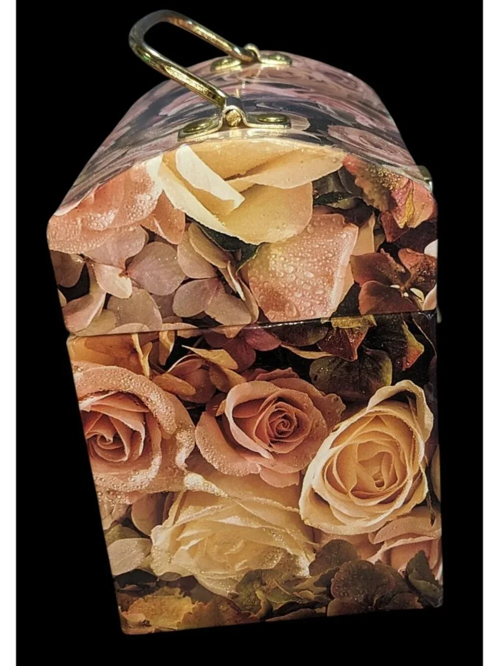 Grandmacore Vintage 90s Floral Decoupage Vanity Jewelry Train Case